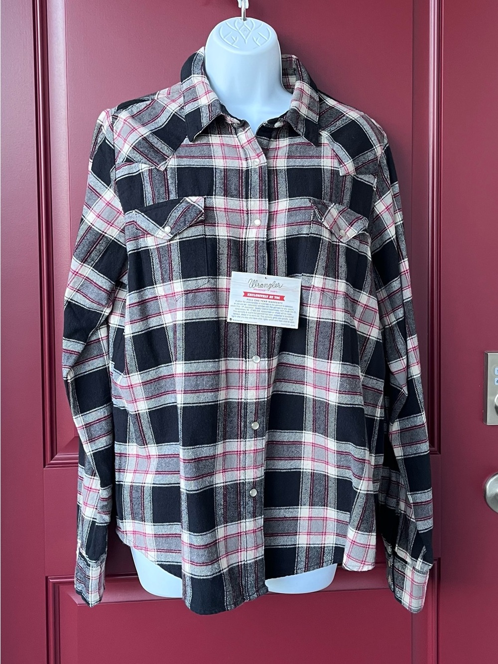 NWT Wrangler Flannel Western Style Shirt XL